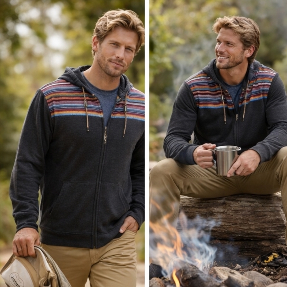 Howler Bros Shaman Zip Hoodie Jefe Jacquard Southwestern Yoke XL  F346 - Picture 4 of 10